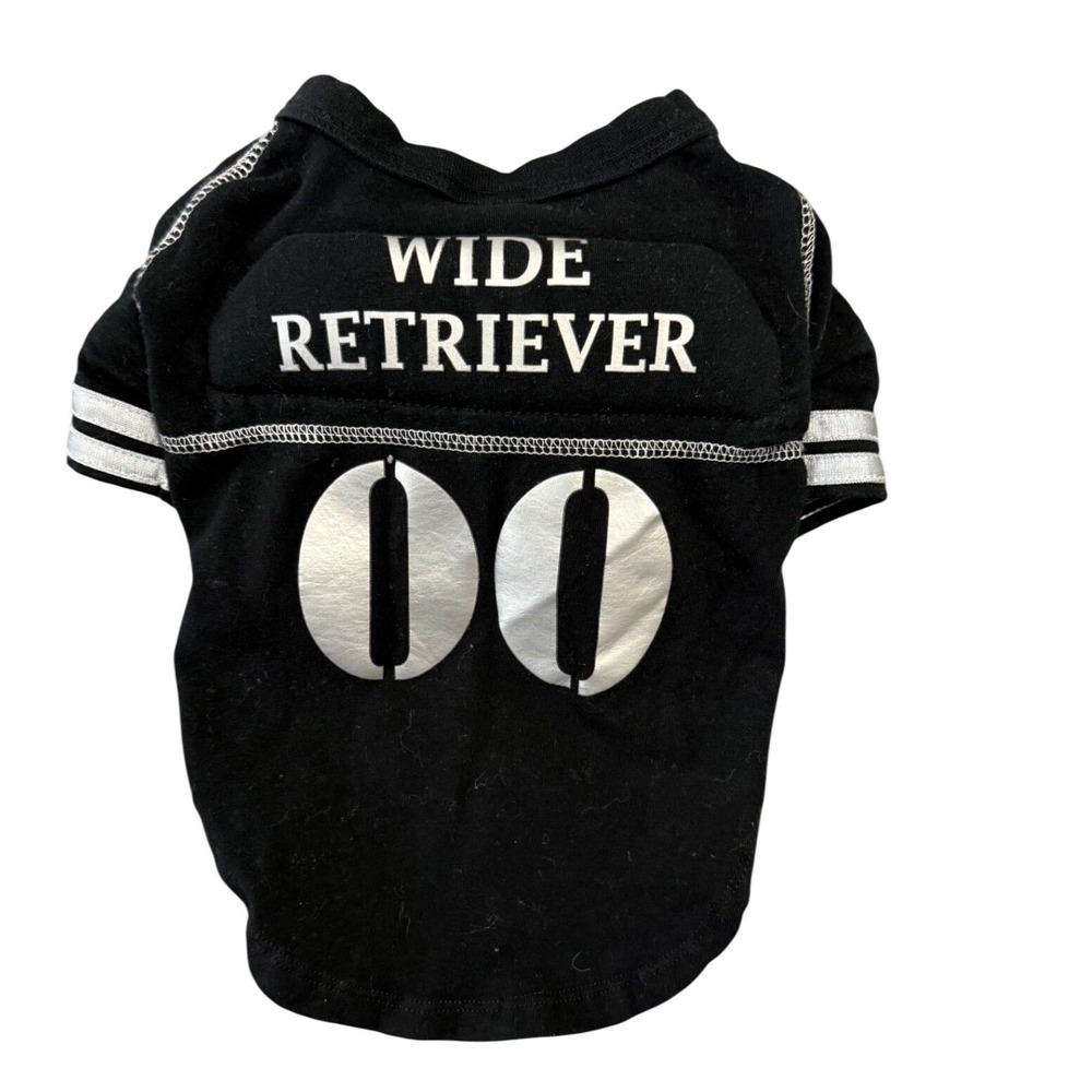 Target Wide Retriever Dog Football Jersey Black Silver‎ Padded Small S P 00